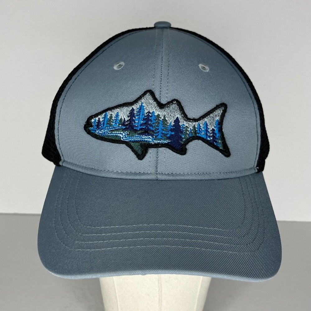 Telluride Clothing Fish Adjustable Hat Cap Blue Black Mesh Nature
